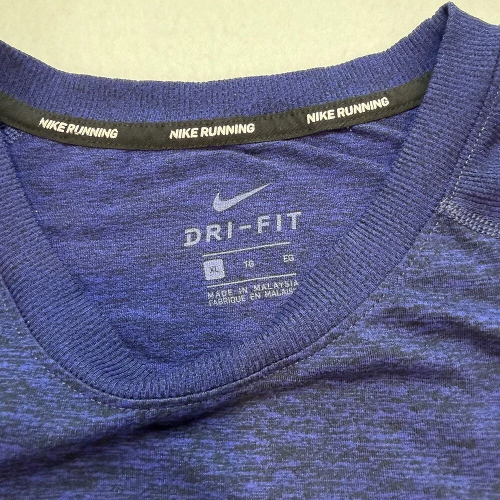 Nike Shirt Mens Extra Large Blue Running Dri Fit Active Long Sleeve Swim